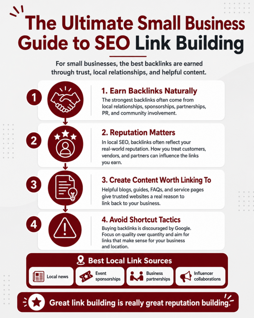 The Ultimate Small Business Guide to SEO Link Building Infographic | Kingdon Marketing in Boone, NC